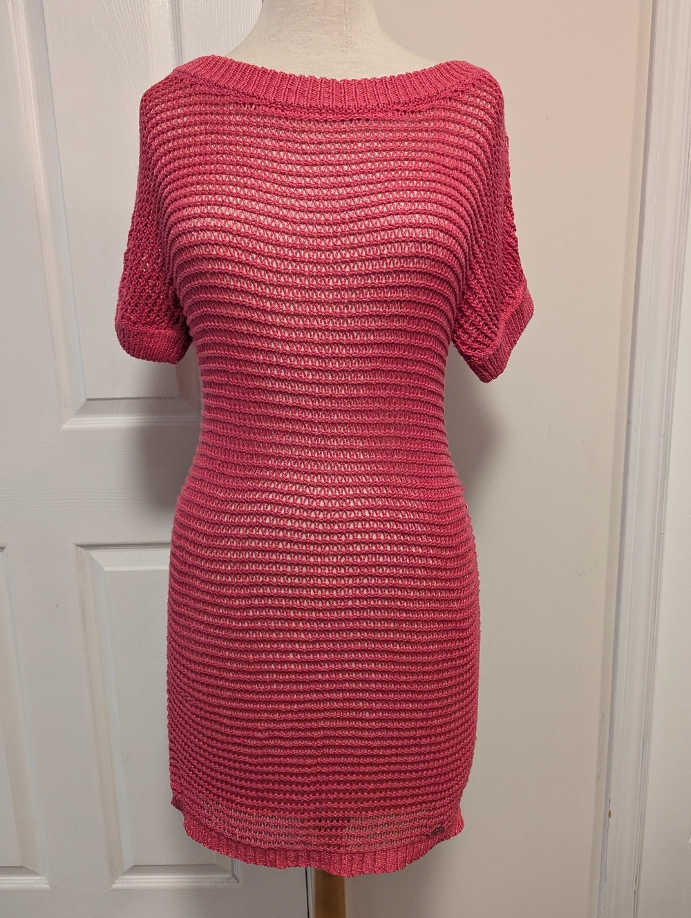 Lightweight Rose-Pink Knit Tunic Top